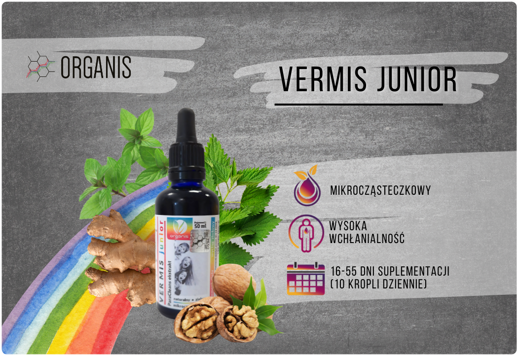 Vermis ParaCleans Ekstrakt Junior Mikrocząsteczkowy 50 ml Organis
